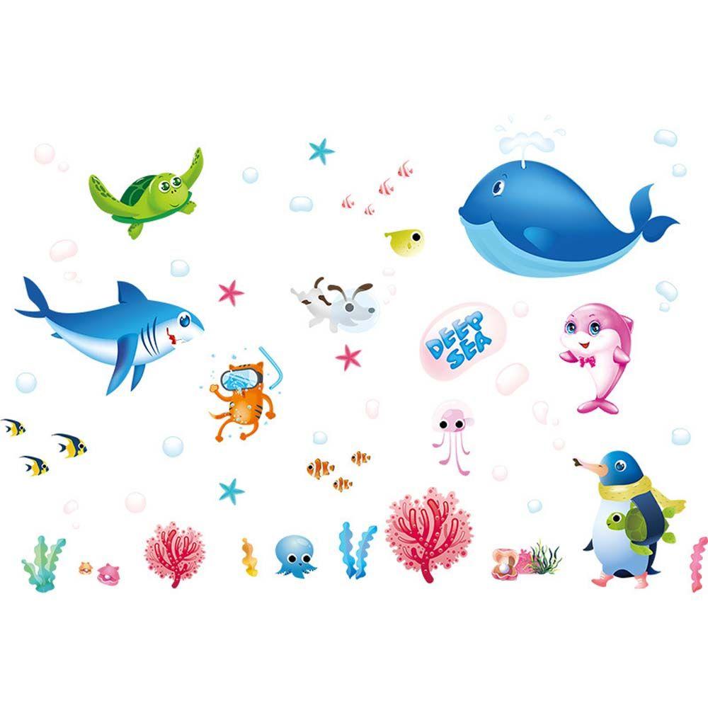 Waterproof Kindergarten For Kids Room Ocean Self Adhesive Wall Sticker Wall Decal Home Decoration