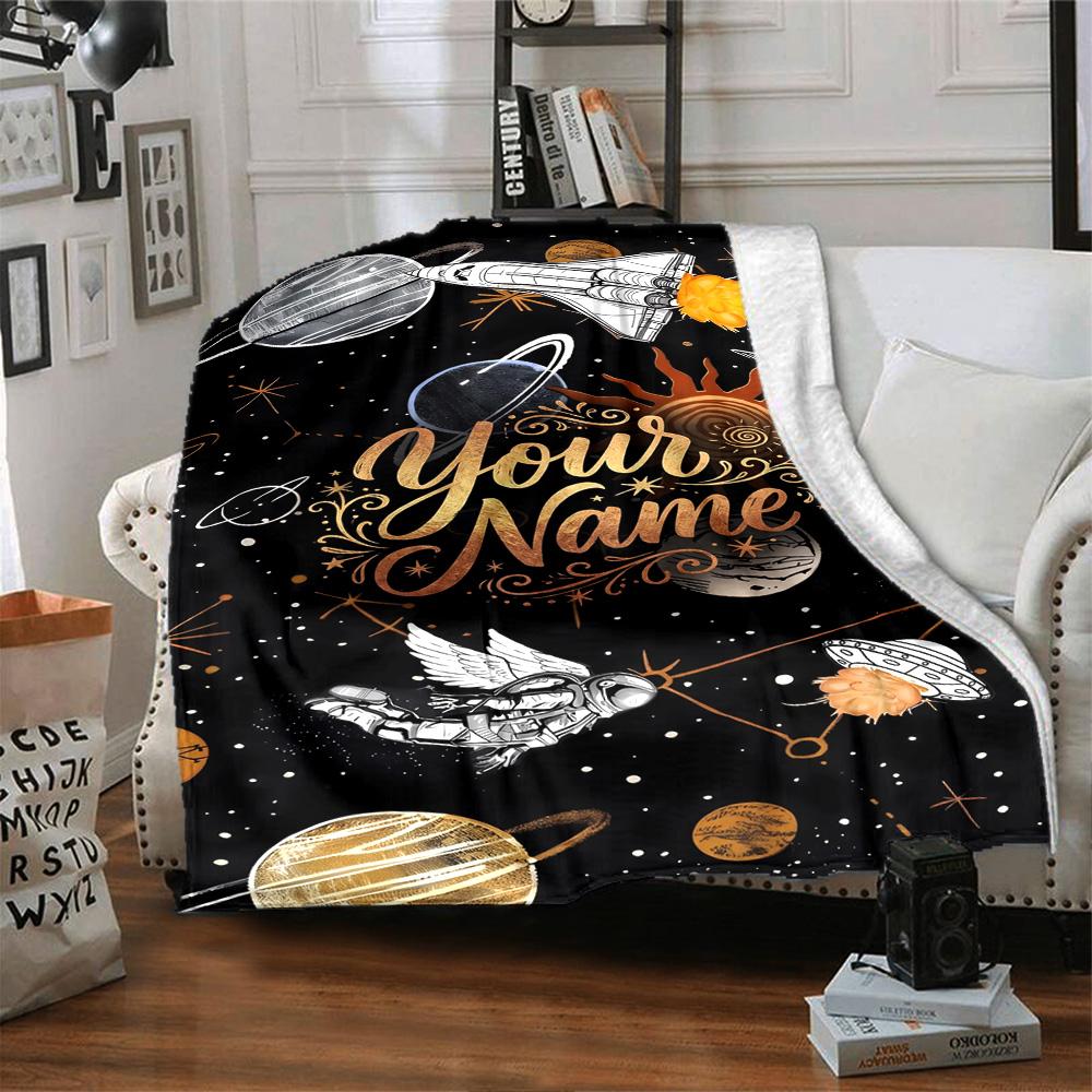 Star Wars Personalized Name Blanket Gift Personalized Blanket Comfortable Versatile for Livingroom Home Decor Couch Sofa Ideal for All Seasons