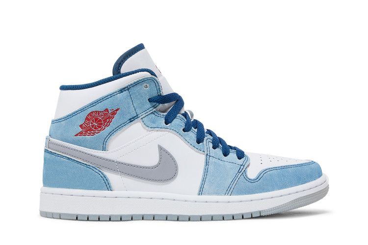 Men's Sneakers Nike Jordan 1 Mid French Blue Fire Red French Blue/Fire Red-White-Light Steel Grey