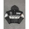 FolwStreet Streetwear Druck Y2K Kapuzenpullover Herren Damen Reißverschlusstasche Kapuzenpullover