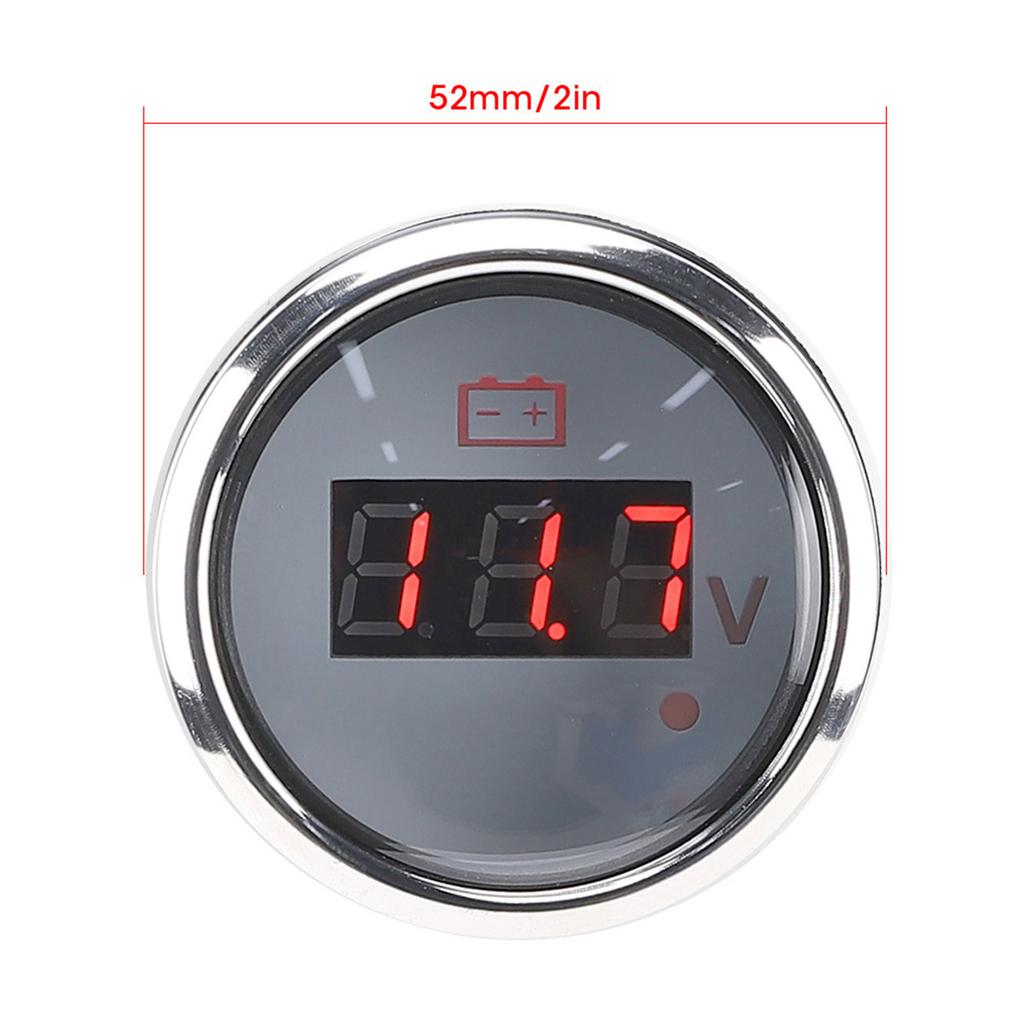 2in Battery Voltage Gauge LED Digital Display IP67 Waterproof Smart Alarm   for Boat Auto