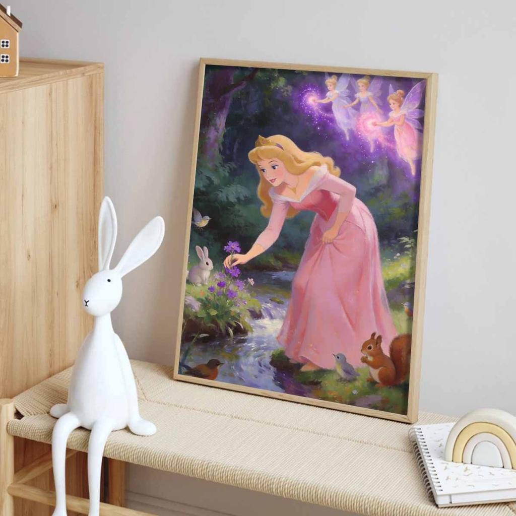 Disney Sleeping Beauty Princess Aurora Forest Fairies Diamond Paint Mosaic Art Painting Kit Handmade DIY Home Decor