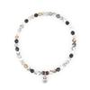 Jbans Classic Smile Pendant 4 Black Tone Agate Gemstone Bracelet (C2501Ac1214_Bk)