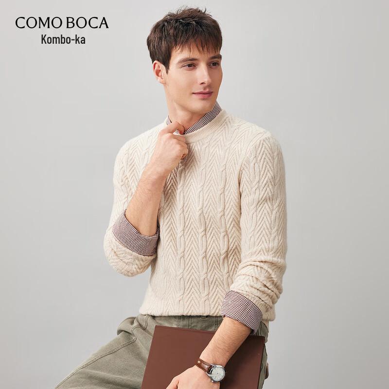 

Kemengboka Men s Thick 100% Cashmere Cable Knit Crew Neck Sweater 3XL