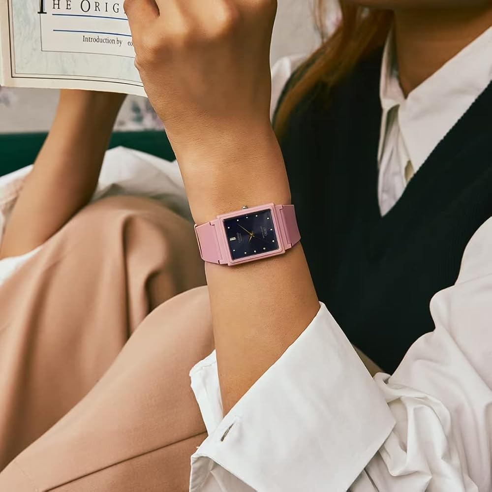Casio Chupacashi MQ-38UC-4A Analog Watch Matte Salmon Pink Rectangular Face Unisex with Urethane Strap