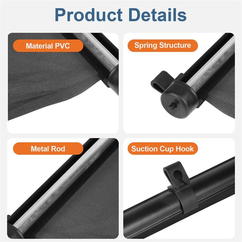 Universal Car Retractable Sunshade Curtain Sunshade With Suction Cup Heat-Insulating Side Window Curtains Car Curtains Parts
