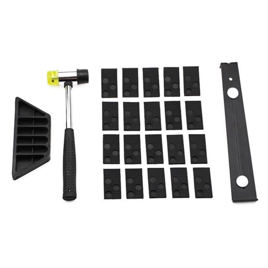 23-teiliges/Set Laminatboden Verlege-Set mit 20 Bodenabstandshaltern Klopfblock Hammer Zugeisen Vinylplanke Holzboden Verlegewerkzeug Set