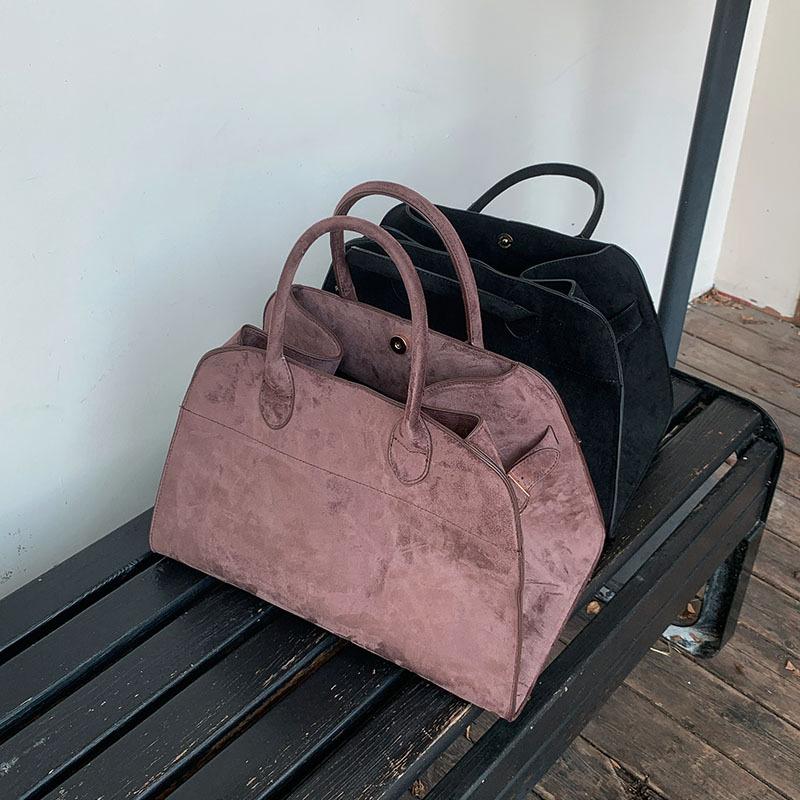 Geantă Tote din Piele Suede de Înaltă Calitate Designer de Lux Boston Geantă de Mână Mare Iarnă Vintage Genți de Umăr pentru Femei
