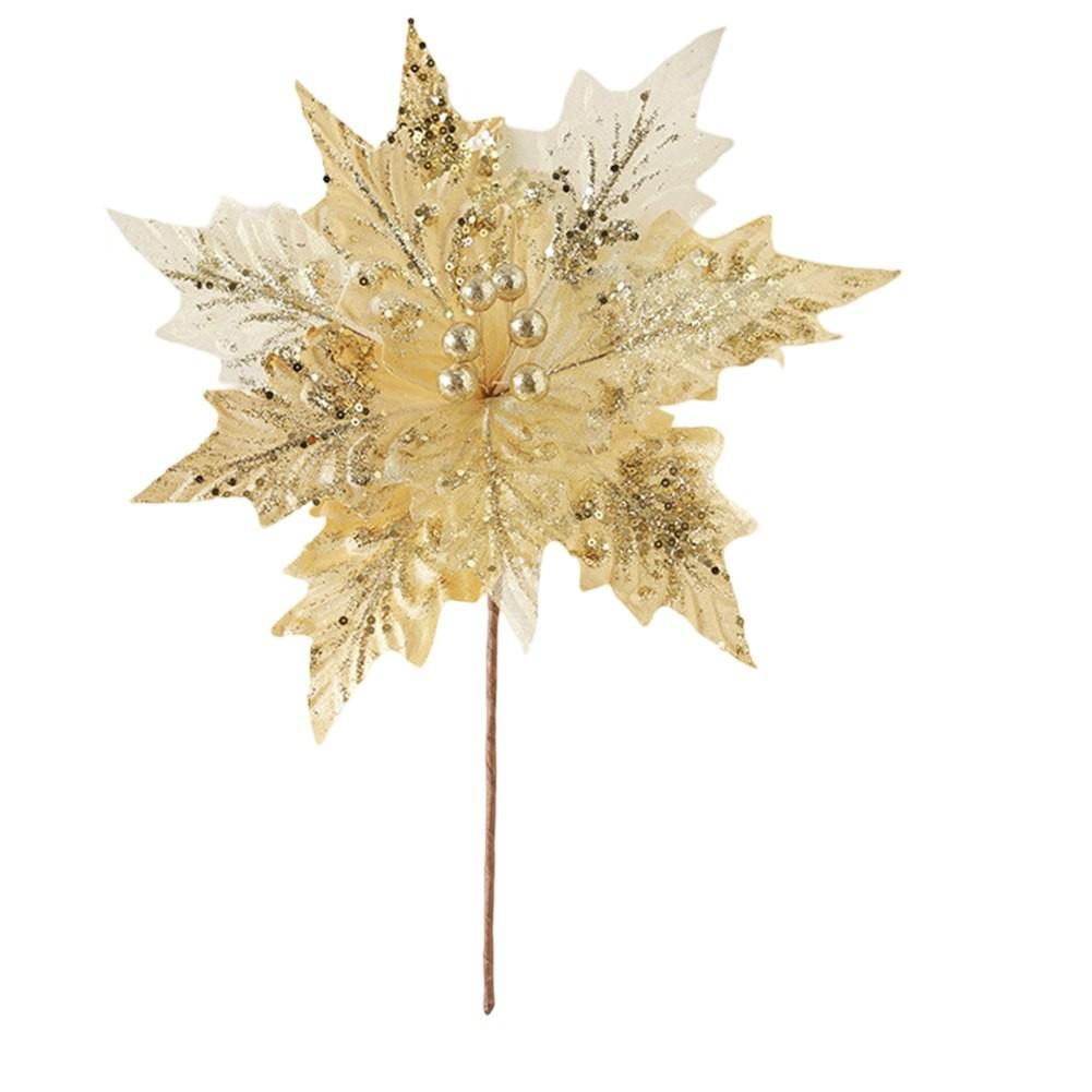 

Искусственная рождественская цветочная композиция размером от 30 до 35 см золотой