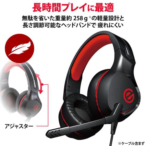 ELECOM Gaming Headset, Wired Headphones, Lightweight x Soft Ear Pads, Comfortable for Long Playing, Black HS-G01BK
