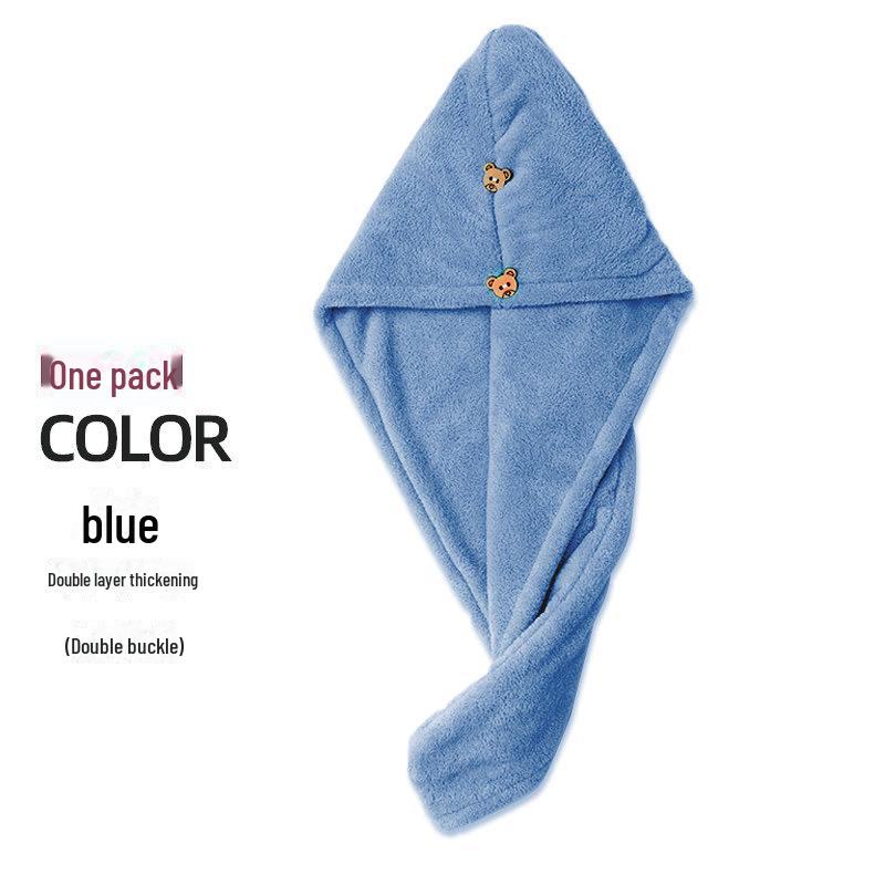 Women's Double-Layer Quick-Dry Hair Towel - Absorbent, Thickened Cap for Long Hair with Headband.