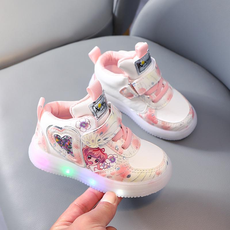Glowing Cute Cartoon Kids Shoes for Girls Sneakers Led Children  Girls Luminous Sneaker
