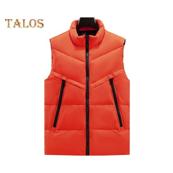 Men Waistcoat Stand Collar Sleeveless Zipper Placket Vest Coat with Side Pockets Solid Color Thickened Vest Jacket