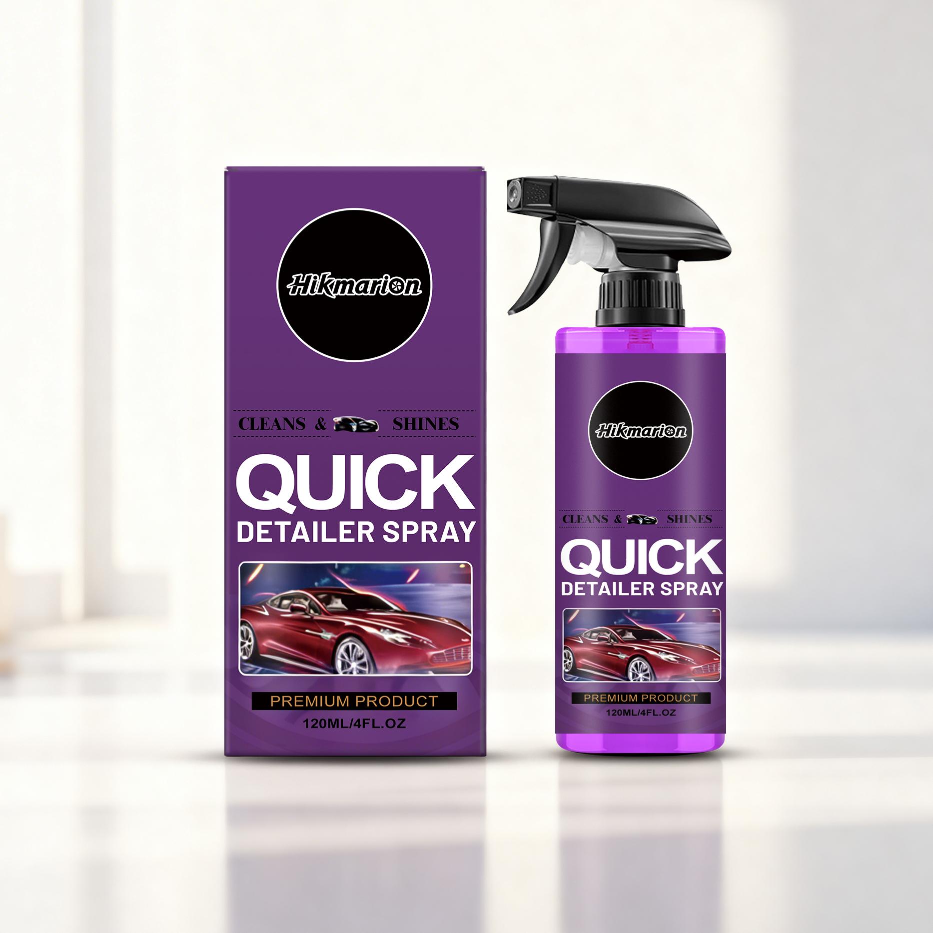Car Coating Spray - Quick Detailer & Waterless Wash for Daily Cleaning, Paint Sealant for Natural Shine & Gloss, Exterior Auto Care & Maintenance Mist 120ml