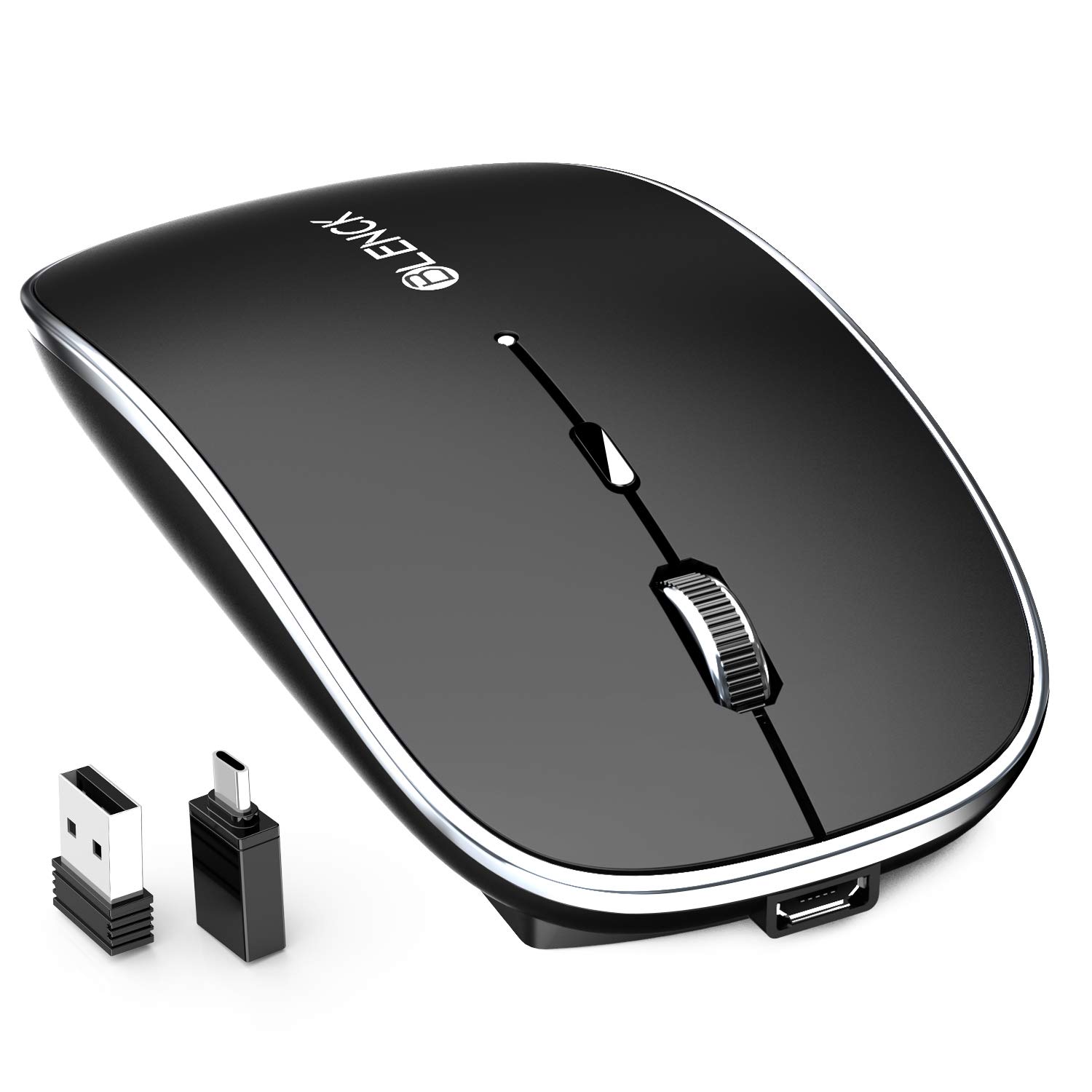 

BLENCK Wireless 3DPI High Compatible with and Microsoft TELEC Certified Mouse, Rechargeable, Compact, Quiet, Energy-Efficient, 2.4GHz, Modes, Optical, чорний