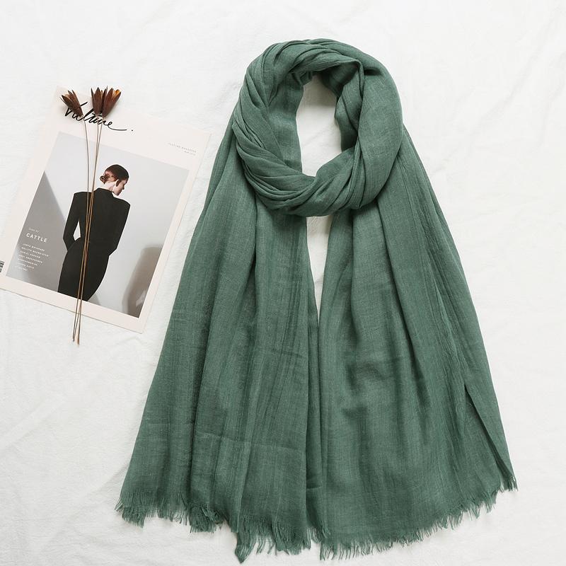 105*190cm One Piece Women Oversize Solid Plain Scarf Shawls Head Wraps Viscose Cashmere Muslim Frayed Hijabs Pashmina