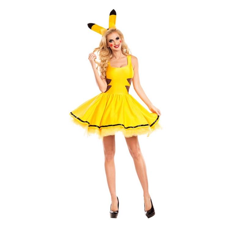 

Women s Pikachu Halloween Cosplay Costume for Role-Playing and Stage Performance Medium жёлтый