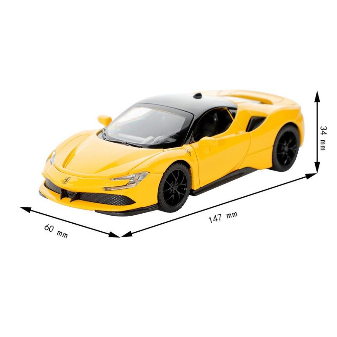 

1/32 Ferrari SF90 Spiders Alloy Supercar Model Diecast Metal Vehicles Toy Scale Car Sound and Light Collecties Kids BIrthday Toy Gift