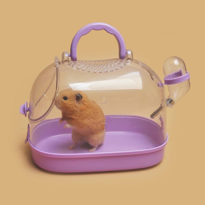 Small Pet Carriers Box with Water Bottle Pet Outdoor Travel Cage Transportation Carry Box Travel Carriers for Small Animal
