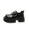 British style platform heightening loafers women's 2025 spring new versatile big head trend fashion metal buckle shoes
