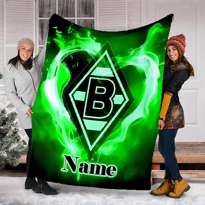 Personalized Custom Name Blanket - Borussia Mönchengladbach Print Design,Blanket for Sofa,Bed,Travel,Camping - Soft and Warm, Great Gift