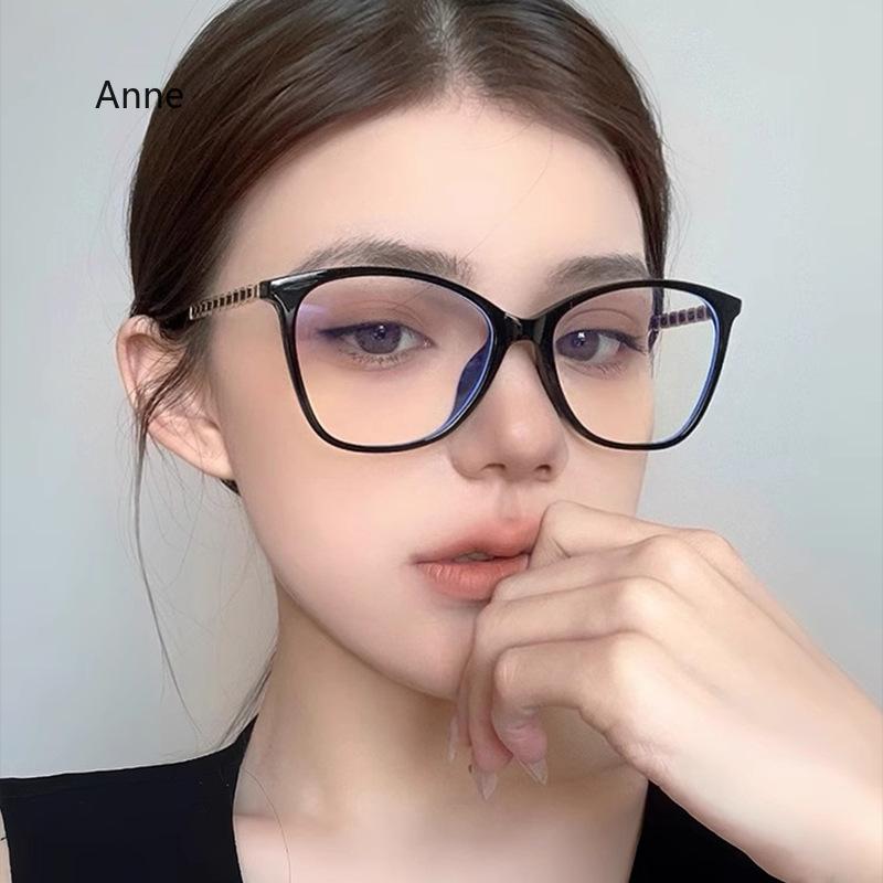 Myopia Cat Eye Anti Blue Light Glasses Women Mens European And American Style Glasses-1.0 To -4.0 Eye Glasses