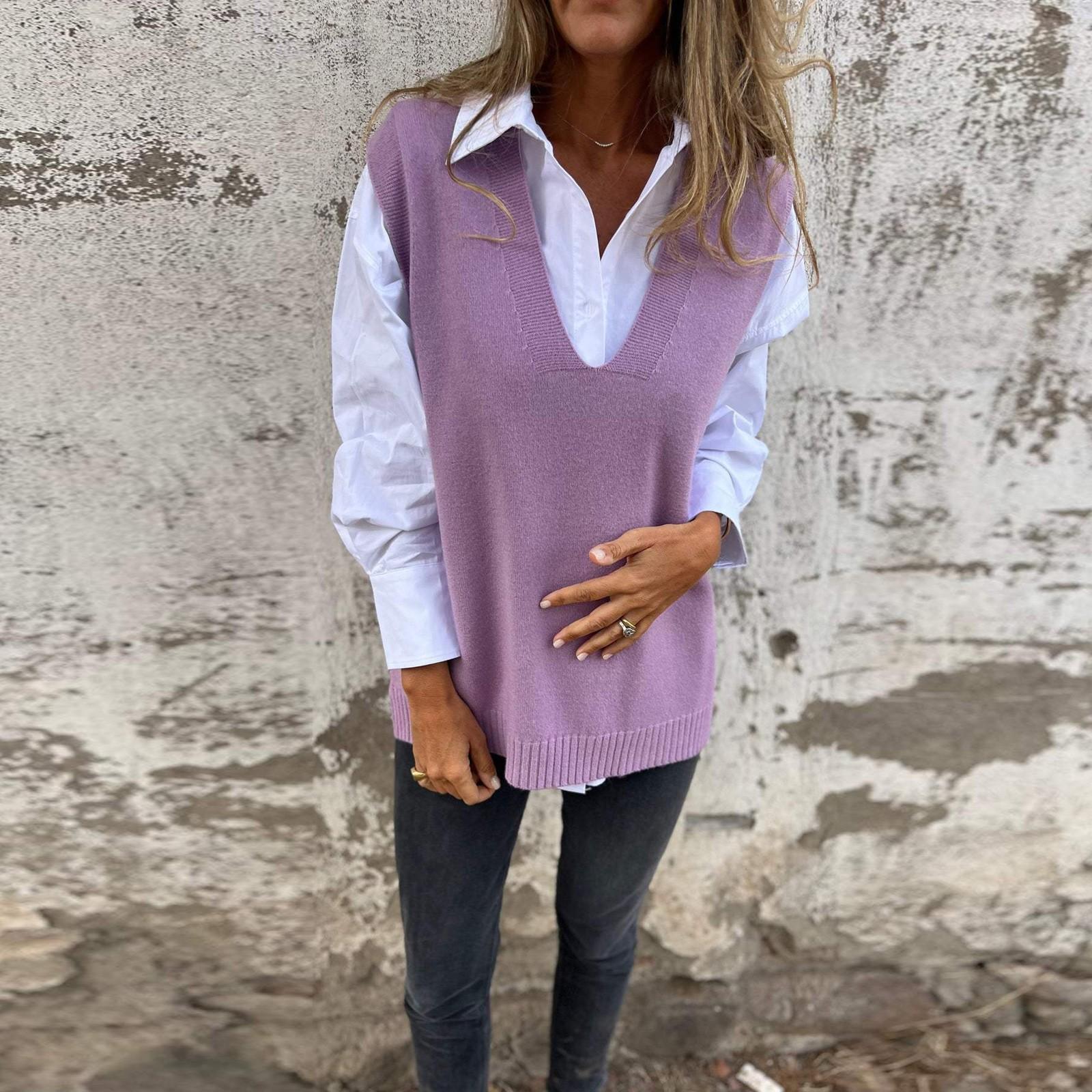 

Женский жилет Зимний теплый безрукавный жилет Легкий повседневный жилет XL фиолетовый