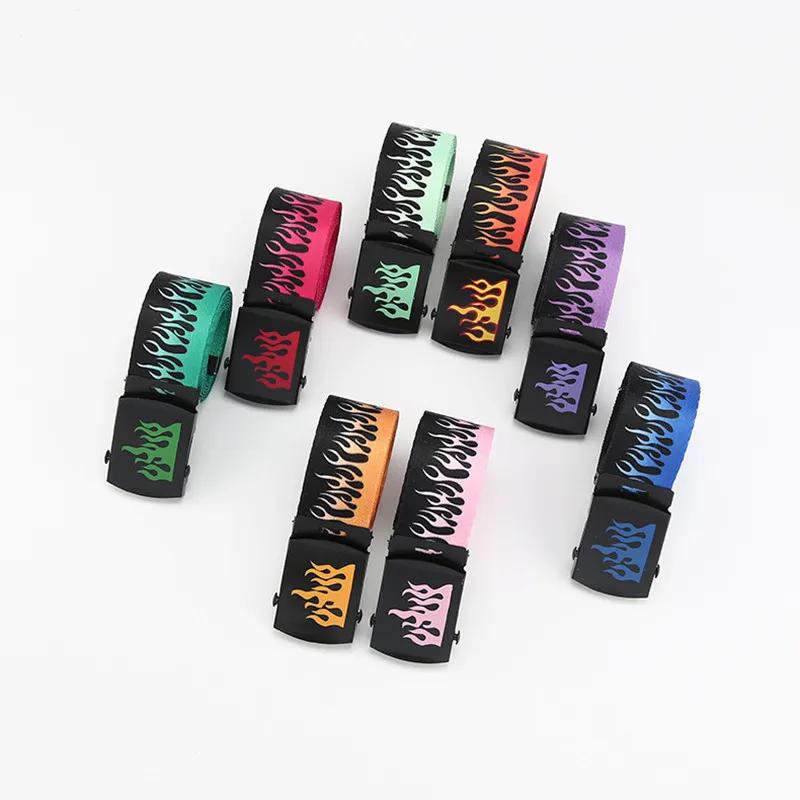 Punk Flame Belt - Trendy Hip-hop Street Bad Boy Personality Decoration Durable for Both Men and Women Trendy Eyelet Belt