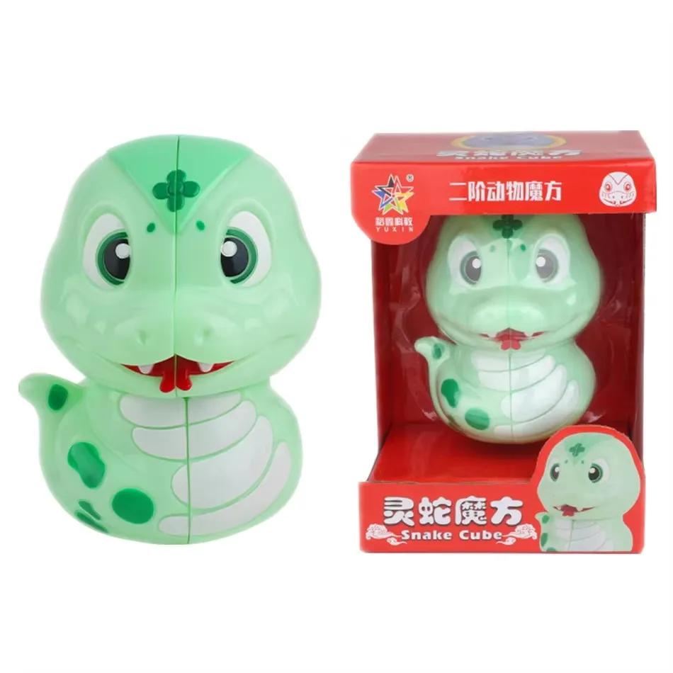 Yuxin Cute Snake Cartoon Animal Design Alien Cartoon 2X2 Magic Cube Puzzle Toys For Children Kids Gift Toy Gift