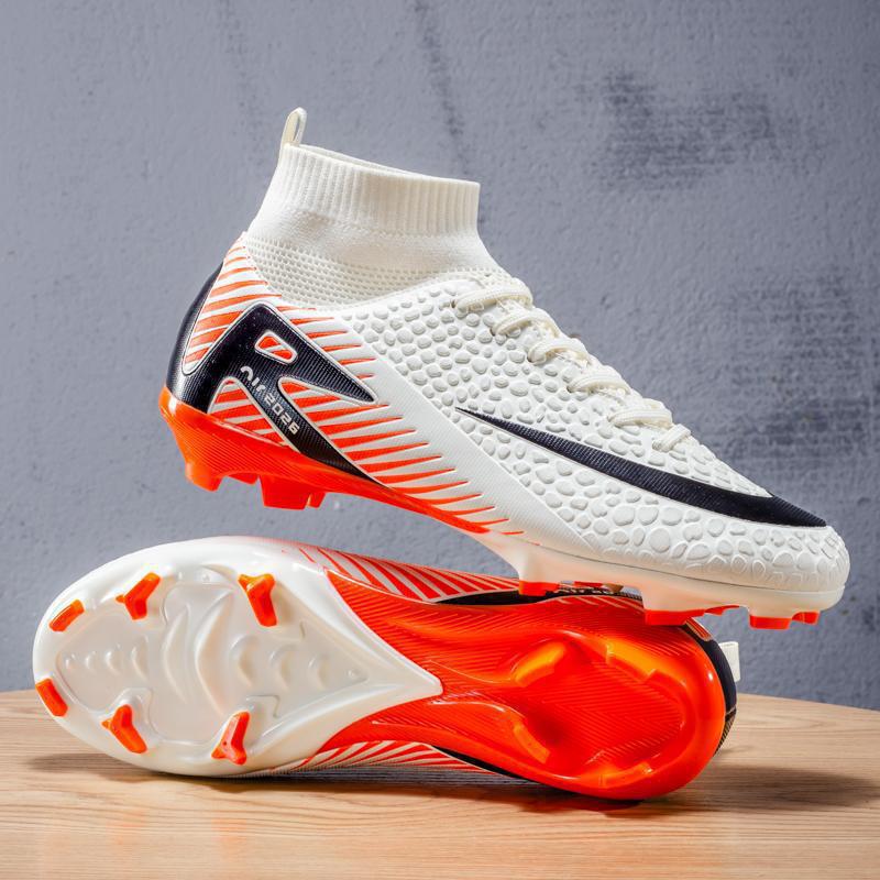 Unisex High-Top Long Spike Artificial Turf Football Training Shoes