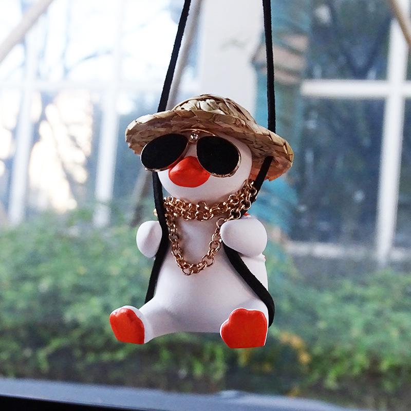 Cartoon Car Pendant Plaster Ornament for Rearview Mirror - Women's Interior Decoration Accessory