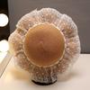 Girl's Sunscreen Lace Straw Hat Summer Children's Sunshade Travel Princess Wind and Snow Spinning Cool Hat