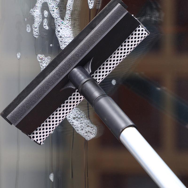 New Double-Sided Glass Brush T-Shaped Scraper With Extended Handle Detachable Double-Sided Cleaning Tool For Car Interior