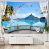 Imitation Window Landscape Painting Tapestry Wall Hanging Bohemian Natural Scenery Hippie Living Room Home Decor