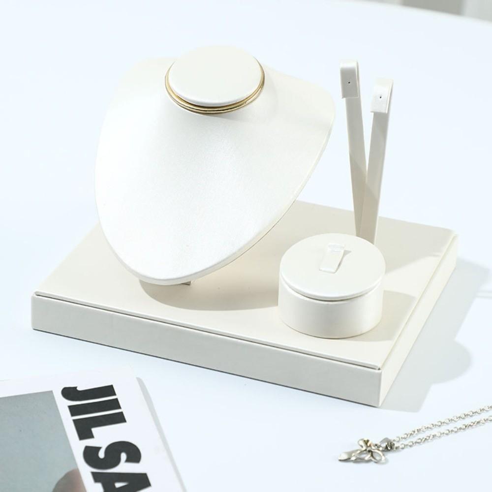 Multi-purpose Necklace Display Storage Stand Fashion Jewelry Tray with Partitioned  Boutique Store