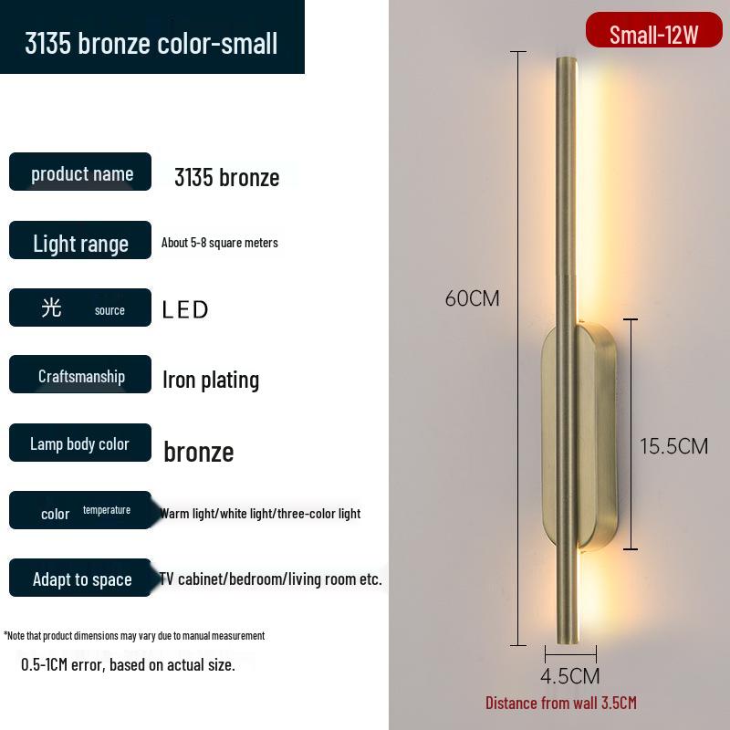 Modern Minimalist LED Anti-Glare Wall Light: Creative Indoor Lamp for Bedroom, Living Room, or Restaurant