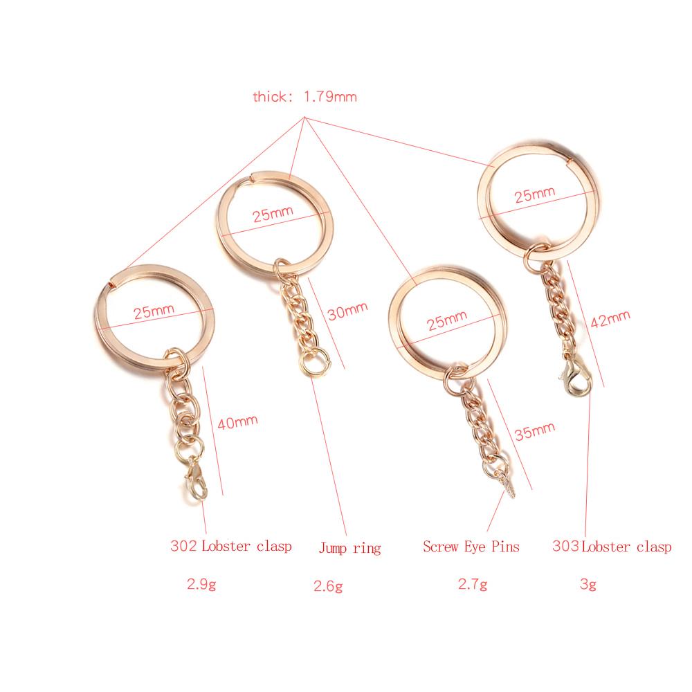 10Pcs/Lot Keychain Rings with Lobster Clasp Screw Eye Pins Jump Ring Keyrings for DIY Jewelry Making Findings Accessories