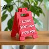 Unique Valentine's Day Gifts Romantic Mini Desk Sign with I Love You/I Miss You/I'm Proud of You Text for Anniversary Engagement Party Table