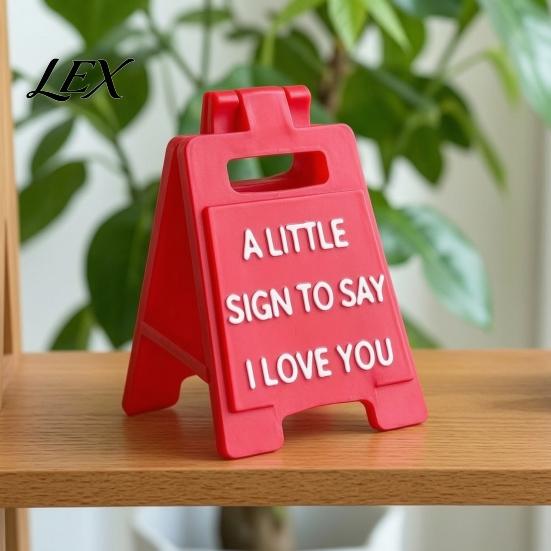 Unique Valentine's Day Gifts Romantic Mini Desk Sign with I Love You/I Miss You/I'm Proud of You Text for Anniversary Engagement Party Table
