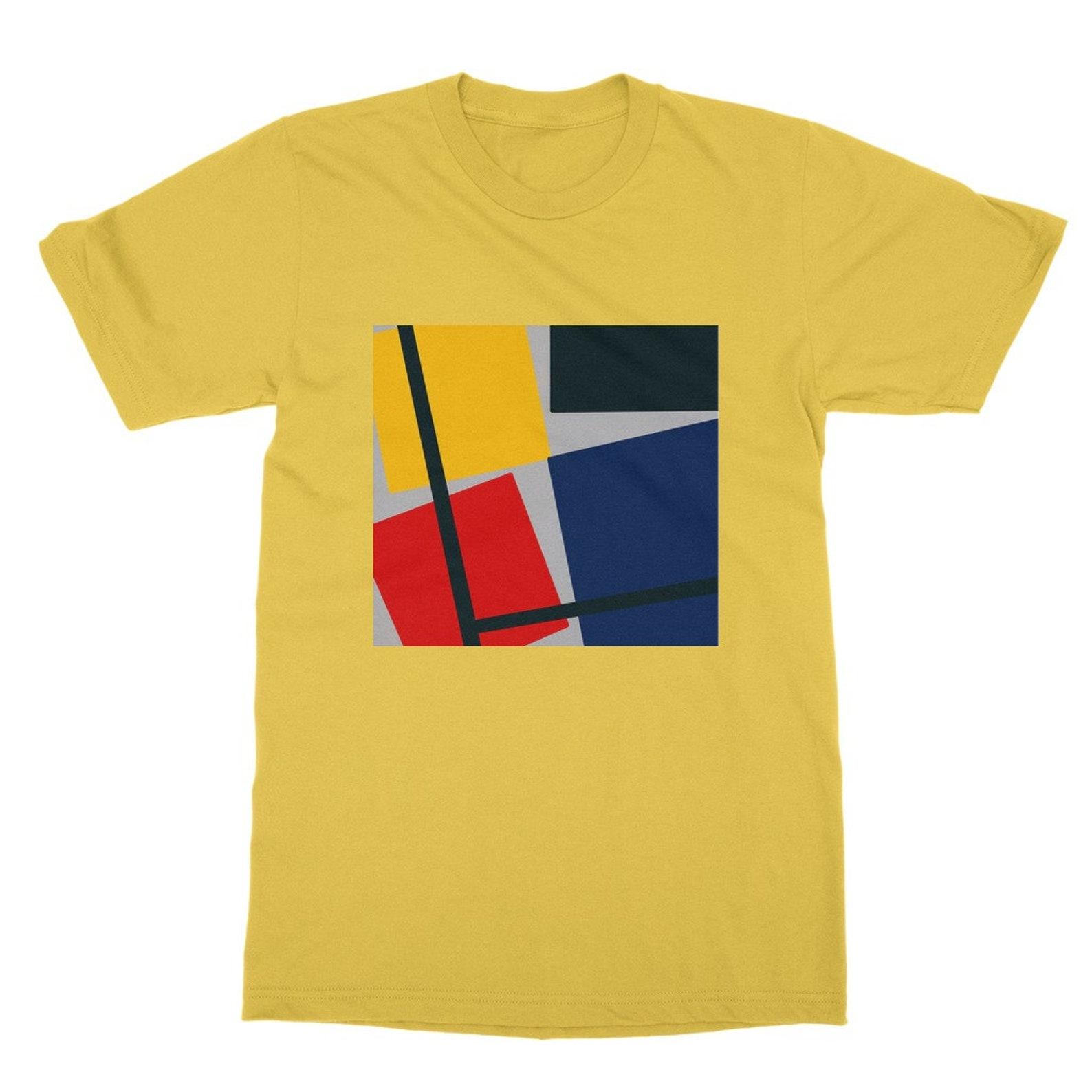Bauhaus Squares Graphic T-Shirt, Abstract Geometric Design 4XL