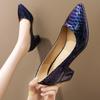 Mode Elegant Mittelhohe Absätze Schuhe Frau Pumps Mode Schlangenleder Lässig Frühling Herbst Absatzschuhe Büro Partyschuhe Damen Große Größe