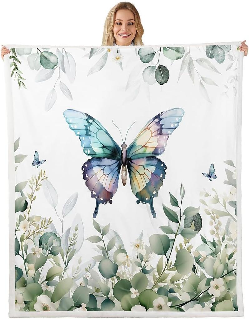 Cute Parrot Blanket Soft Fleece Throw Bird Lover Gift Kids Room Decor Floral Design Home Decoration