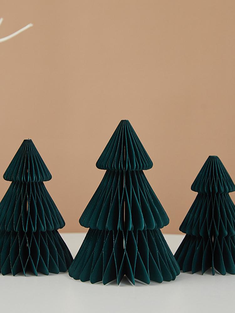 3 Stück Mini Weihnachtsbaum Waben Weihnachtsbaum Papier Weihnachtsbaum für Weihnachten Winterfest Neujahrsdekoration