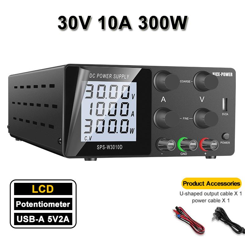 OCP OVP Bench DC Power Supply 30V 10A 160V Adjustable Power Source USB 5V 2A OUTPUT Programmable Voltage Stabilizer Buzzer Alarm