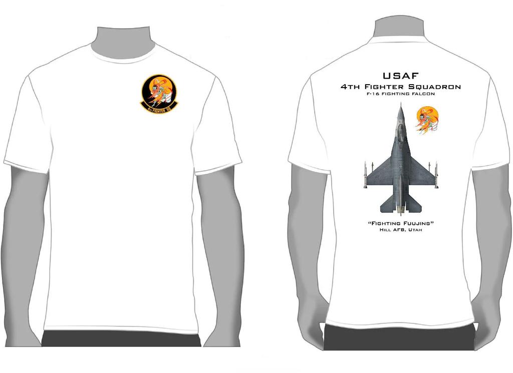USAF 4th Fighting Fuujins Squadron F16 Fighter TShirt Short Sleeve Casual 100 Cotton ONeck Summer Mens Tshirt Size S3XL