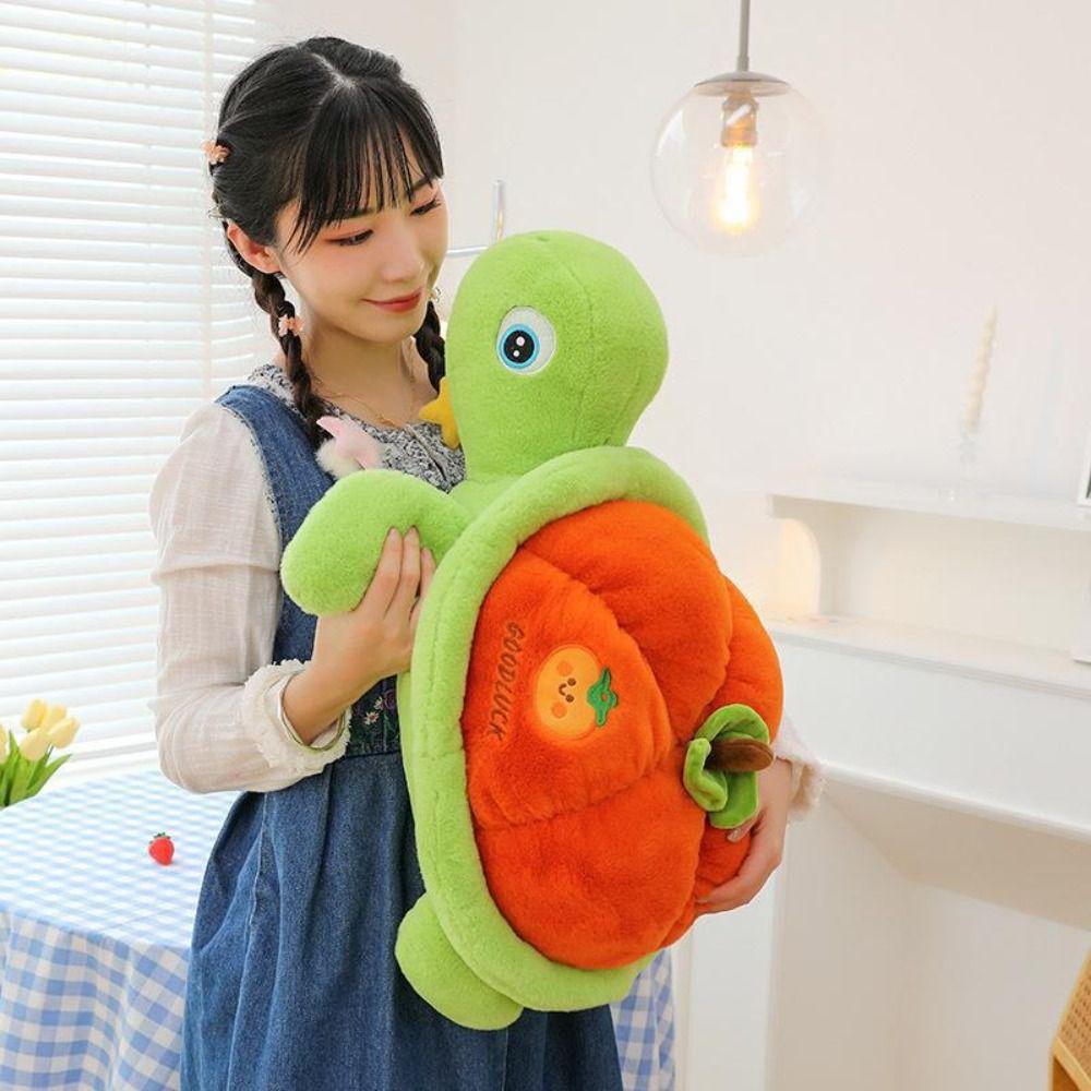 Fluffy Persimmon Tortoise Plush Toys Soft Turtle Animal Doll Turtle Stuffed Doll  Children Gift