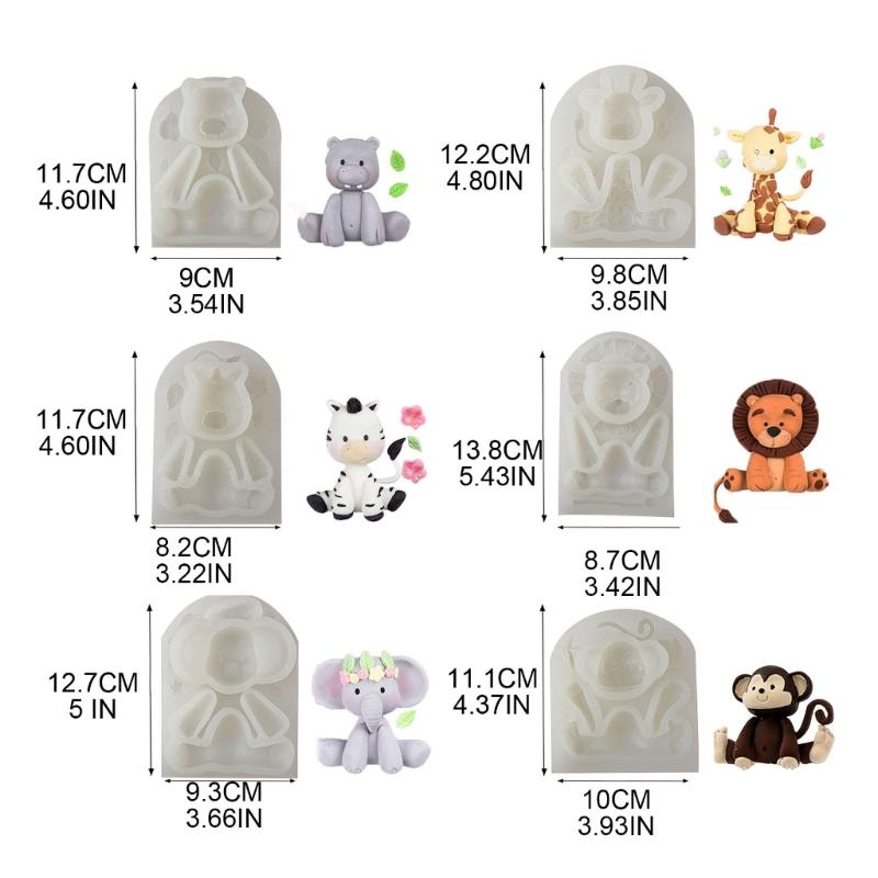 Cute Elephant Giraffe Mold Silicone Mold Animal Shape Candy Fondant Mold Chocolates Soap Cake Decoration Baking Mold