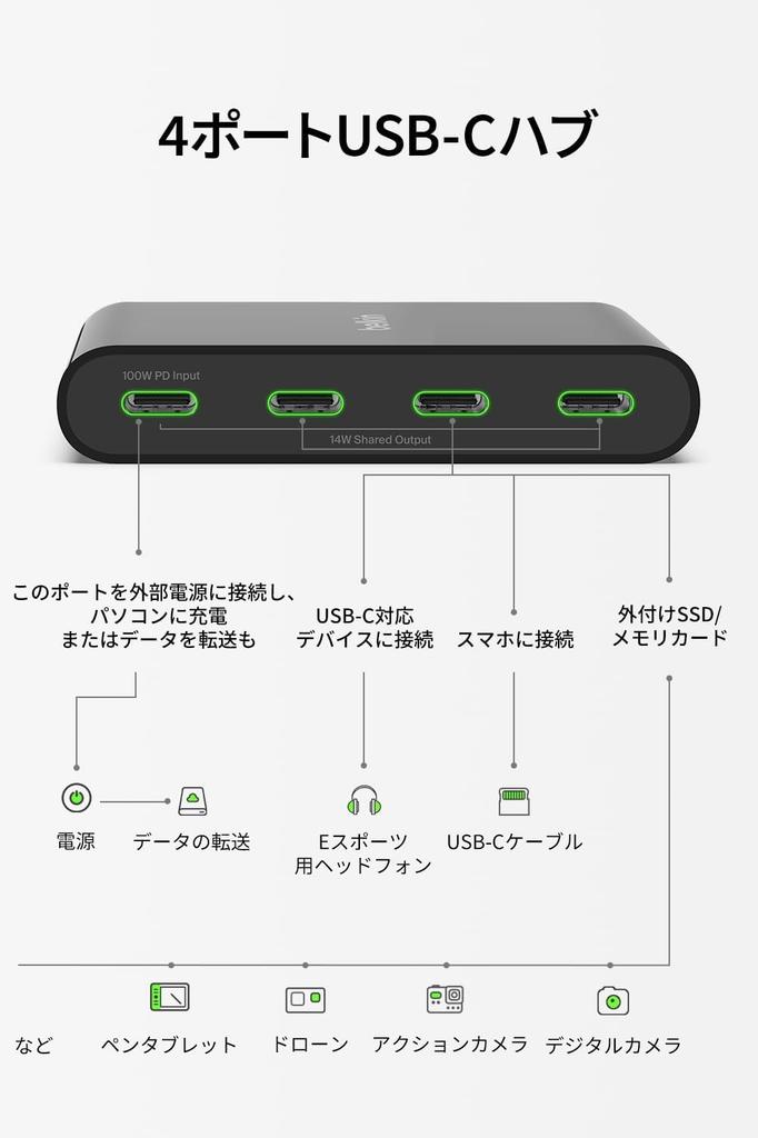 Belkin to Hub 100W 10G Data FRS Compatible with and Ideal for Telework and Black Includes Wallpaper Download Connect™ USB-C 4-Port (4-in-1), PD,