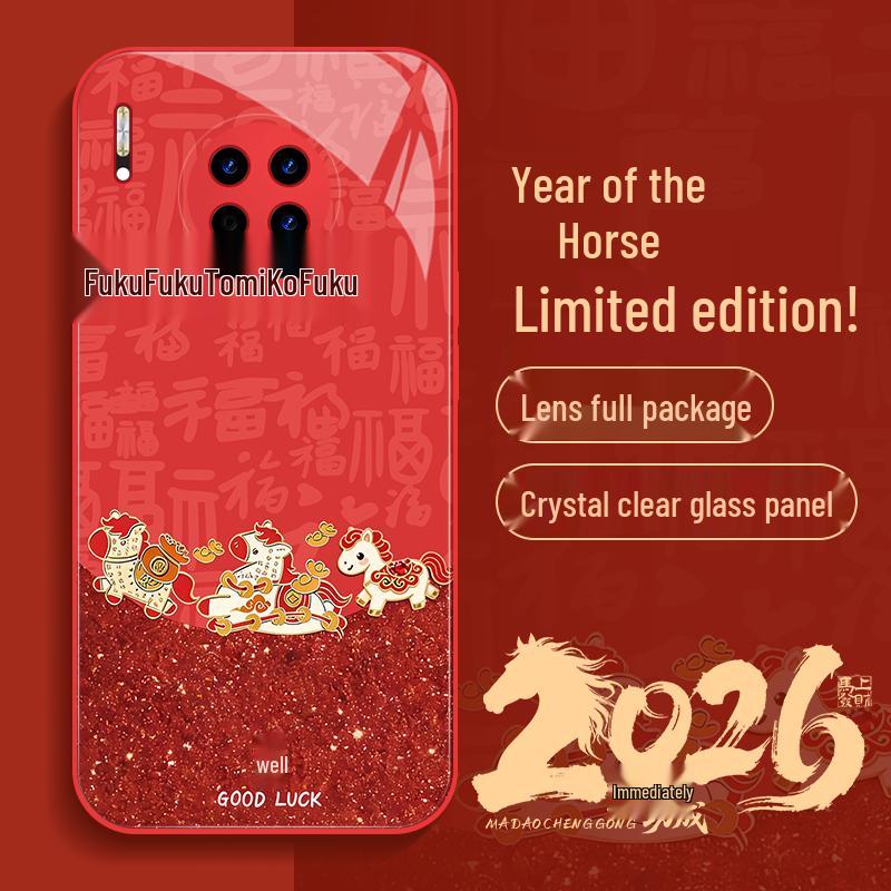 Huawei Mate30 Red New Year Glass Case