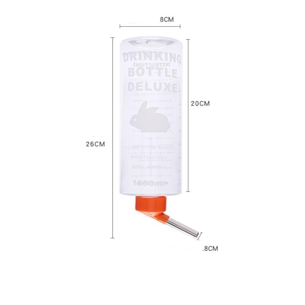 

1000ml Small Animal Water Bottle Water Bowl Large Capacity Auto Drinking Water Bottle Drinker Hangable Water Bottle помаранчевий